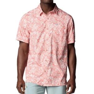 Columbia Fishing PFG Super Slack Tide Camp Shirt Tunado Tonal Peach Mens XXL 2XL